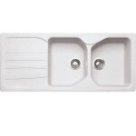 �vier de cuisine encastr� - franke - cug 621 - fragranite - 2 bacs - rectangulaire - blanc