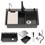 Evier cuisine � encastrer 1 bac + 1 �gouttoir + 1 planche � d�couper + 1 distributeur de savon - double ...