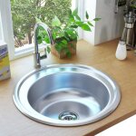 �vier de cuisine - estink - ab145071 - acier inoxydable - argent� - 1 bac rond