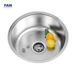 Evier de cuisine - fan - rond - acier - manuel - a encastrer - r�versible
