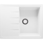 Primagran evier cuisine en granit blanc 62x50cm lavabo 1 bac + kit de vidage �vier � encastrer au meuble ...