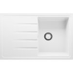 Primagran evier cuisine en granit blanc 78x50cm lavabo 1 bac + kit de vidage �vier � encastrer au meuble ...