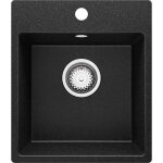 Primagran evier cuisine en granit graphite 38x44cm lavabo 1 bac + kit de vidage �vier � encastrer au ...