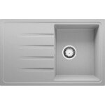 Evier cuisine en granit 78x50cm lavabo 1 bac + kit de vidage milan de primagran gris