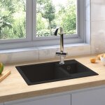 Évier de cuisine - granit - noir - 2 bacs - dimensions 580x440x172 mm - résistance chaleur 280°c Évier de cuisine - granit - noir - 2 bacs - dimensions 580x440x172 mm - résistance chaleur 280°c