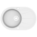 Évier de cuisine en granit - vidaxl - ovale - blanc - 1 bac - 78x50cm Évier de cuisine en granit - vidaxl - ovale - blanc - 1 bac - 78x50cm