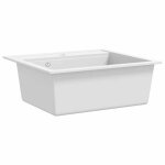 �vier de cuisine en granit - wiens - blanc - 565x510x306 mm - lavabo profond - encastrable