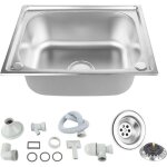vier de cuisine en inox 1 bac + 1 gouttoir - laizere - rectangulaire - a encastrer - manuel