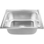 vier de cuisine en inox bross - laizere - 1 bac - rversible - 50x40x20 cm