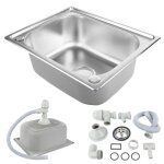 �vier de cuisine en inox galvanis� - 1 bac - r�versible - 50x40cm