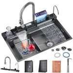 �vier de cuisine multifonction 75 x 45 cm avec robinet rotatif lavage de tasse distributeur de savon ...