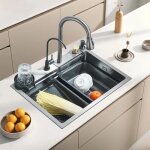 �vier de cuisine multifonction en acier inoxydable �vier de cuisine avec lave - vaisselle et distributeur ...