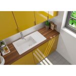 vier de cuisine respekta mineralite denver - blanc - 1 bac - rversible - a encastrer - 86 x 50 cm