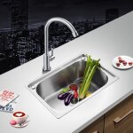 vier de cuisine ygongmyl 50 x 40 cm avec drain en acier inox design affleurant / sous plan