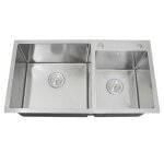 Evier double cuisine inox carré - kukoo - anti - corrosion - finition satiné - 2 bacs - manuel Evier double cuisine inox carré - kukoo - anti - corrosion - finition satiné - 2 bacs - manuel