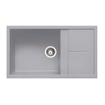Evier granit gris mtal luisina maestoso 1 grand bac 1 petit gouttoir