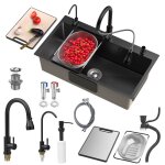 �vier encastrable inox ? fianao ? 80x45x20 cm ? cuve unique ? anti - bruit ? anti - condensation ? kit ...