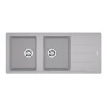Evier  encastrer franke 116x50cm platinum - 032517 - 2 bacs - manuel - gris