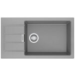 vier franke 114. 0496. 098 sud 611 - 78 xl en tectonite - pierre gris - 1 bac - a encastrer - manuel ...