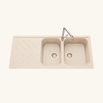 �vier granit beige luisina arpege 2 bacs 1 �gouttoir