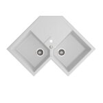 Evier dangle granit blanc kmbad voz 2 bacs