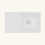 Evier granit blanc mouchet kmbad magda 1 bac 1 gouttoir