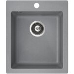 Evier - granit - carr� 1 bac - sans �gouttoir - gris