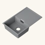 Evier granit gris kmbad ania 1 bac 1 gouttoir