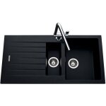 �vier granit noir albey 1 bac et demi - 1 �gouttoir