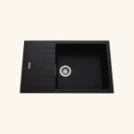 �vier granit noir albey 1 grand bac - 1 petit �gouttoir