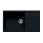 Evier granit noir luisina maestoso 1 grand bac 1 petit égouttoir Evier granit noir luisina maestoso 1 grand bac 1 petit égouttoir