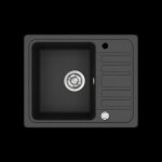 Evier granit noir helika notus 1 bac - 1 petit �gouttoir