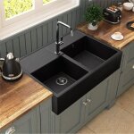 Évier timbre doffice granit noir kümbad kiwi - 2 bacs Évier timbre doffice granit noir kümbad kiwi - 2 bacs