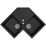 Evier dangle granit noir kümbad voz 2 bacs Evier dangle granit noir kümbad voz 2 bacs