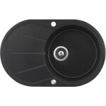 Evier - granit - rond avec égouttoir - noir Evier - granit - rond avec égouttoir - noir