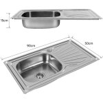 vier inox de cuisine 1 bac et plaque de filtre  eau encastrable vier pour cuisine
