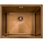 Evier luisa �vier 1 cuve seule 55x45 en inox cuivre bross� essebagno