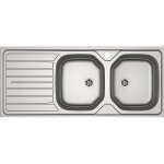 Evier inox  encastrer renova 2 bacs 1 gouttoir - dimensions : 116 x 50 - ren 621
