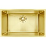 Evier luisa vier 1 grande cuve seule 76x45 en inox or bross essebagno