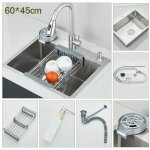 �vier inox avec robinet int�gr� - grand bac panier �gouttoir distributeur savon lave - verres et eau ...