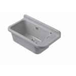 �vier mural utilitaire 60 cm pp gris ? cuve 45x25x21 cm ? bonde inox + trop - plein ? siphon + fixations ...
