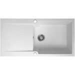 Evier lisse évier réversible 1 grande cuve 1 égouttoir en résine blanc essebagno Evier lisse évier réversible 1 grande cuve 1 égouttoir en résine blanc essebagno