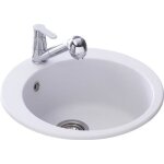 vier rond en granit blanc aquasanita claris 1 bac 505 - a encastrer - 50 cm