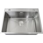 Evier simple cuisine inox carré finition satiné - kukoo - 1 bac - sans égouttoir Evier simple cuisine inox carré finition satiné - kukoo - 1 bac - sans égouttoir