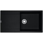 Evier en synth�se onyx - mrg611 - xl - noir - a encastrer - bonde 90mm - antibact�rien