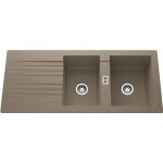 Évier résine gris béton pluton 2 bacs 1 égouttoir Évier résine gris béton pluton 2 bacs 1 égouttoir