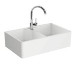 Evier timbre doffice 2 bac � poser vitra belfast blanc