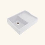 �vier timbre doffice granit blanc gris� mat k�mbad terry 1 bac 1 �gouttoir � droite -