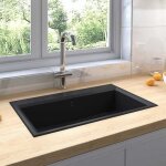 �vier unique de cuisine - 1 bac - bassin � encastrer - noir 79x50x31 cm granite - 79x50x31 cm fr 64817450 ...