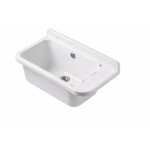 �vier utilitaire mural polypropyl�ne blanc 50 cm int�rieur ext�rieur + siphon bonde inox